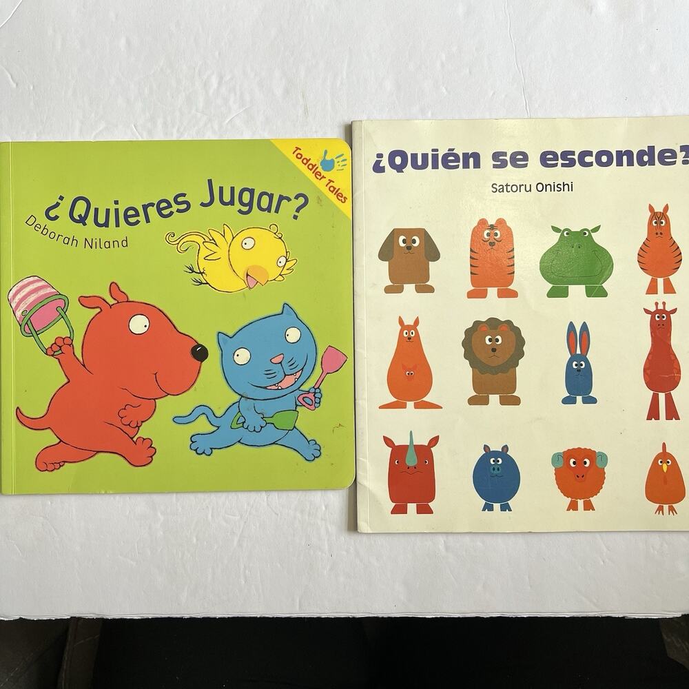 Quieres Jugar and Quien Se Esconde Spanish Paperback Set of 2 Storybooks